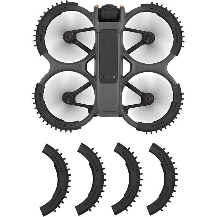 Set de 4 protectii pentru elice DJI Avata 2, protectie la coliziune si socuri, negru