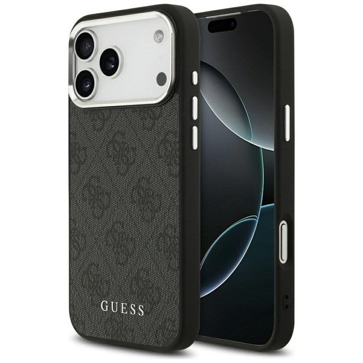 Калъф за iPhone 17 Pro Max, Guess Hardcase 4G Classic Logo, Черен