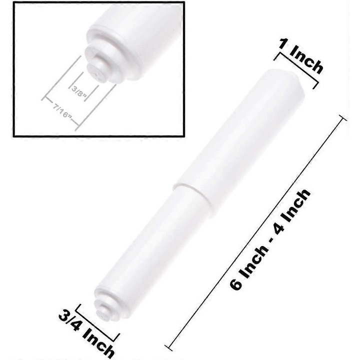 Pachet de 2 - Suport hartie igienica alba cu rola cu arc