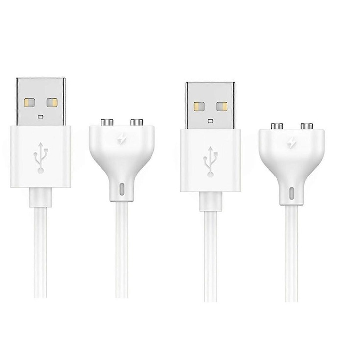 USB DC töltőkábel készlet, 2 darab, fehér, 0.8m