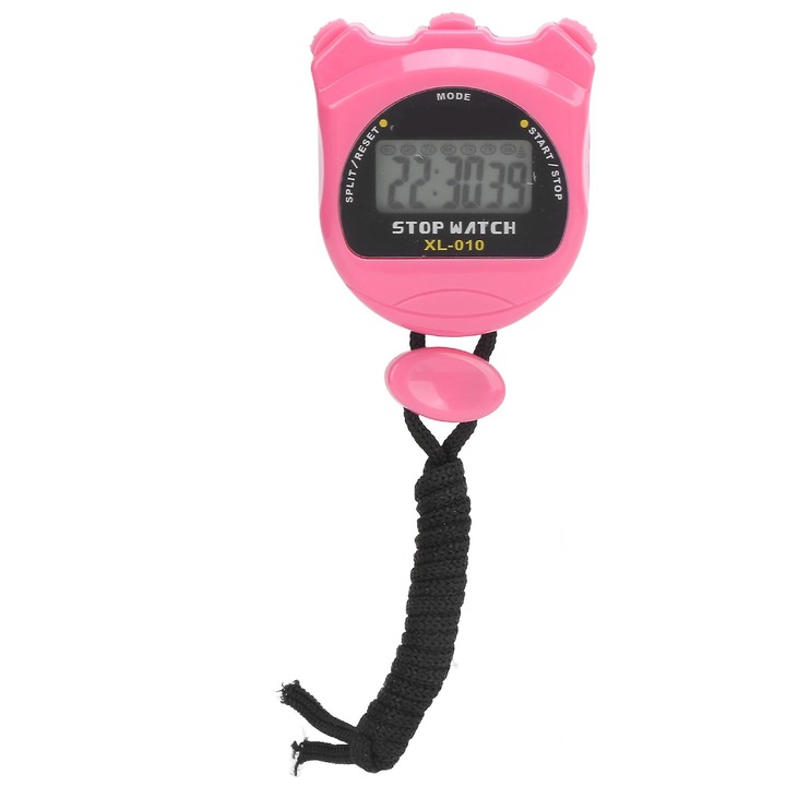 Cronometru sportiv waterproof, design ergonomic, ABS, multicolor
