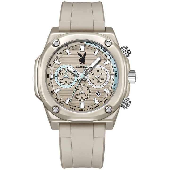 Мъжки часовник Playboy 3060 Сив – Ежедневен дизайн, Множество функции, Удароустойчив, Светещ дисплей, Водоустойчив 3ATM