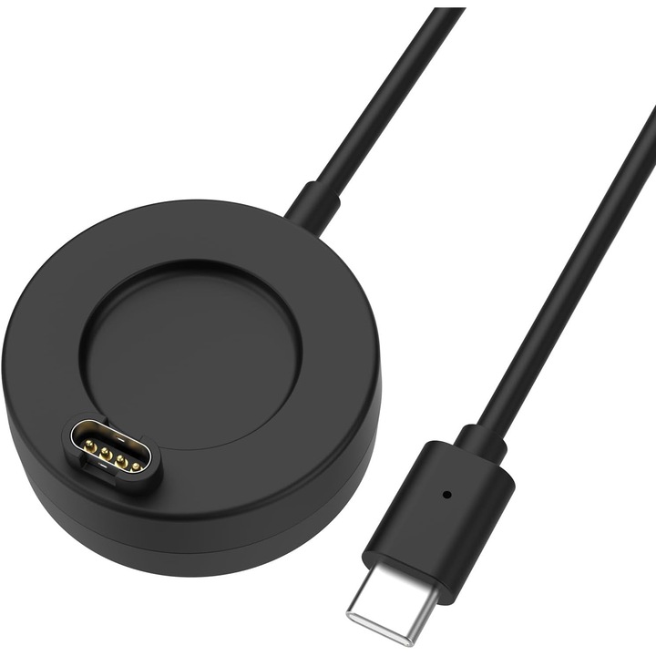 Óratöltő, TYPE-C, kompatibilis Garmin fenix 7/5, 7x/5x, 6, 6X, 7s/6s, Venu Sq/265, fekete