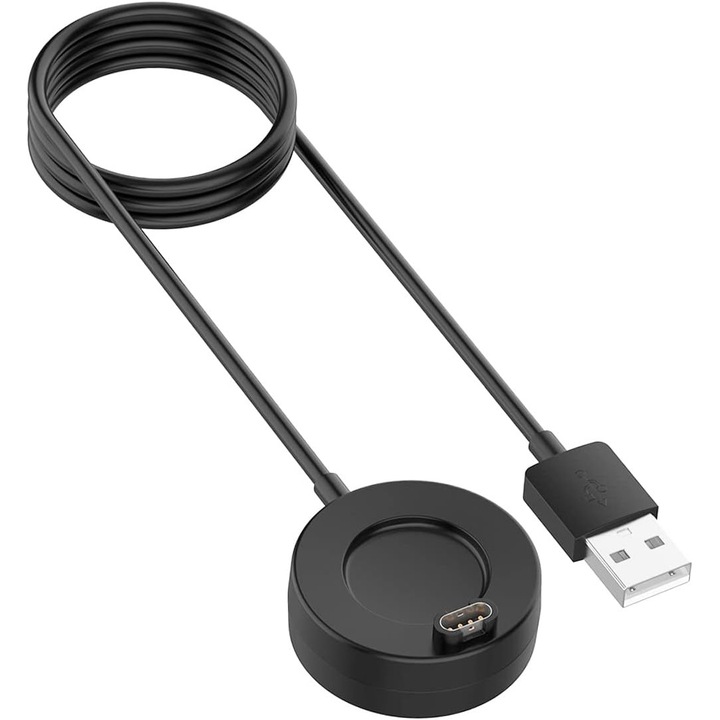 Óratöltő, USB-A, fekete, Garmin fenix 7/5, 7x/5x, 6, 6X, 7s/6s, Venu Sq/265 modellekhez