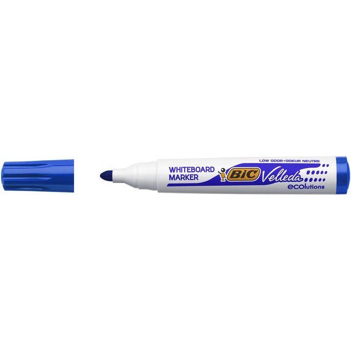 Marker tabla BIC, ECO Velleda 1701, rotund 1.5 mm, scriere albastra