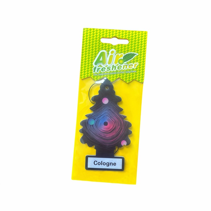 Autóillatosító tartó - Vékony karton méret, kölni illat, 61-90 napig tart, visszapillantó tükörre/konzolra alkalmas - Friss és pihentető légkört teremt