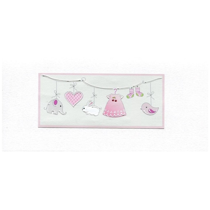 Felicitare MAK Narodziny/Roczek DL D01, alb, 200g/m2