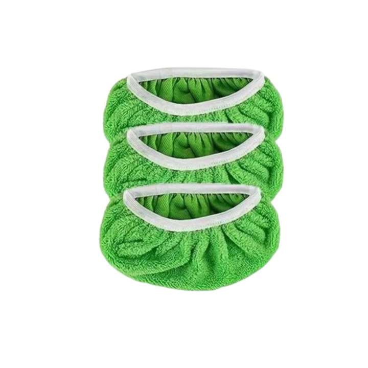 Set de 6 carpe de curatare din microfibra 25.4 x 11.5 cm pentru mop umed si uscat, verde