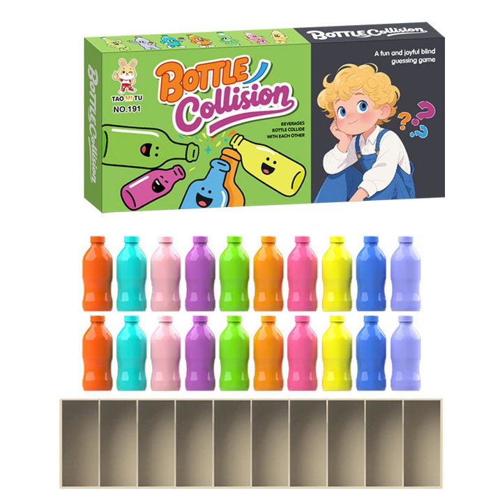 Joc de Memorie cu Sticle Colorate, Material ABS, Antrenare Logica si Memorie, Multicolor si Compact, Joc Educational pentru Copii Dezvoltare Cognitiva