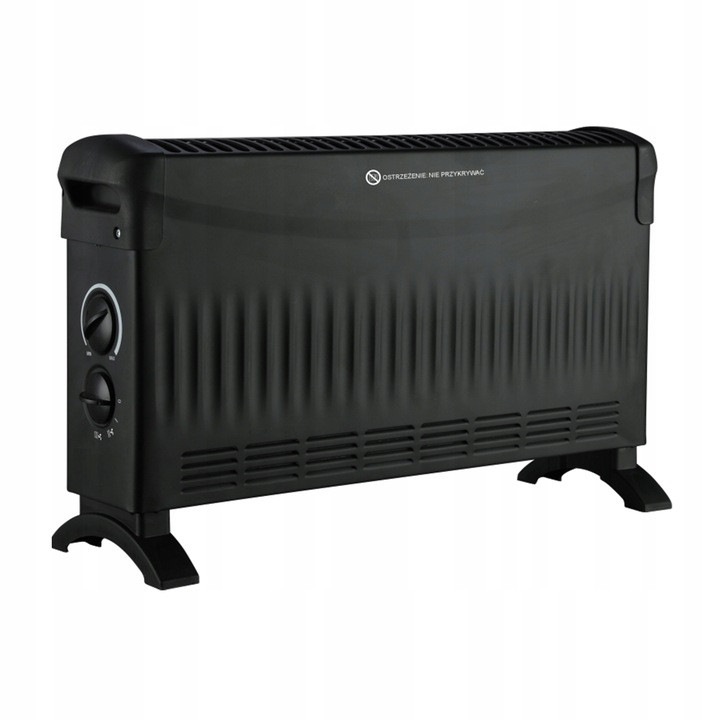 Radiator cu convectie, Fluxar, 2000W, negru, 32.5x52.5x17cm