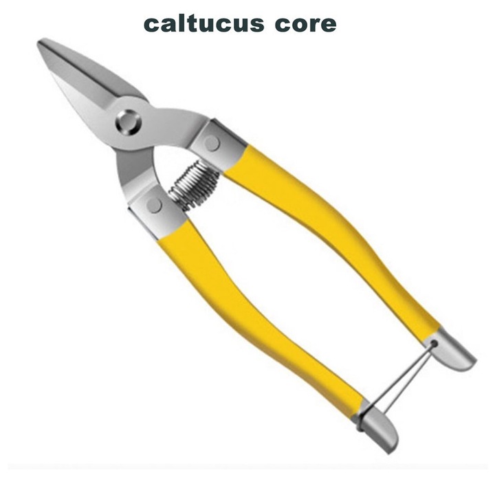 Caltucus Core kerti metszőolló, 16.8cm, rozsdamentes acél pengék, ergonomikus, sárga