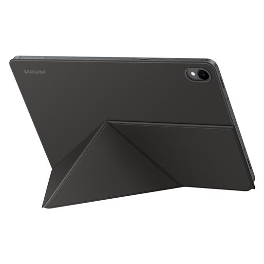 Husă de protecție Samsung pentru tabletă, tip stand, aspect piele, flip activ, deschidere laterală, trifold, suport de birou, magnetic, negru, compatibil cu: Samsung Galaxy Tab S11 WIFI, SM-X730, / Galaxy Tab S11 5G, SM-X736B