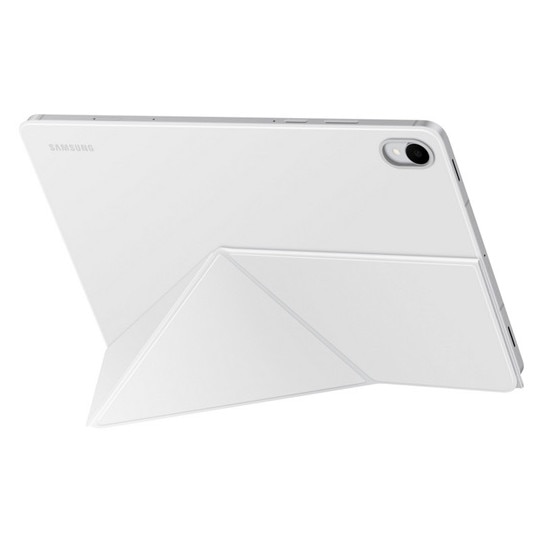 Husă de protecție Samsung pentru tabletă, tip stand, aspect piele, flip activ, deschidere laterală, trifold, suport de birou, magnetic, alb, compatibilă cu: Samsung Galaxy Tab S11 5G, SM-X736B, / Galaxy Tab S11 WIFI, SM-X730