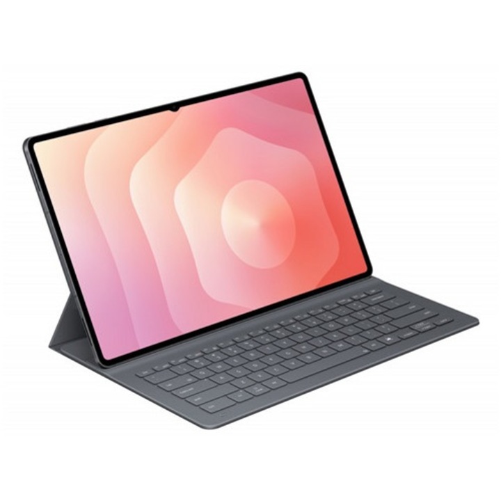 Samsung tabletvédő álló, bőr hatású, flip, ultravékony, bluetooth billentyűzet, qwerty, angol nyelvű, ai gomb, fekete, kompatibilis: Samsung Galaxy Tab S11 Ultra WIFI, SM-X930, / Galaxy Tab S11 Ultra 5G, SM-X936B