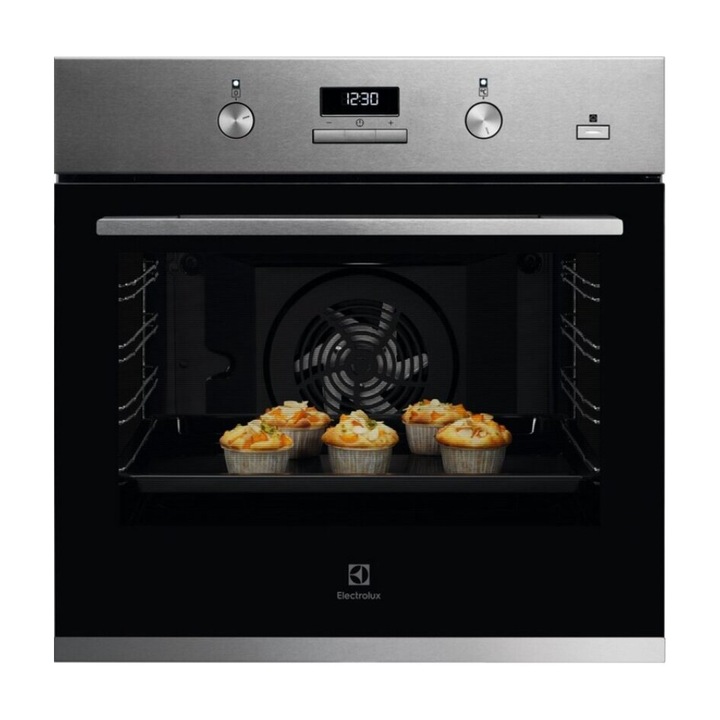 Cuptor incorporabil Electrolux KOD3H70X(ST), Electric, 72 l, Anti-amprenta, Usa dubla de sticla, Curatare Hidrolitica, Timer, Clasa A, Inox