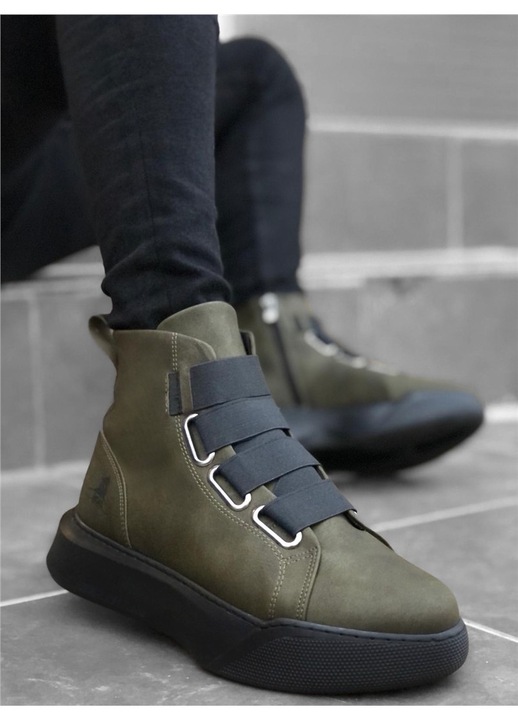 Férfi csizma, Ökológiai bőr, Base, 322261, Zöld