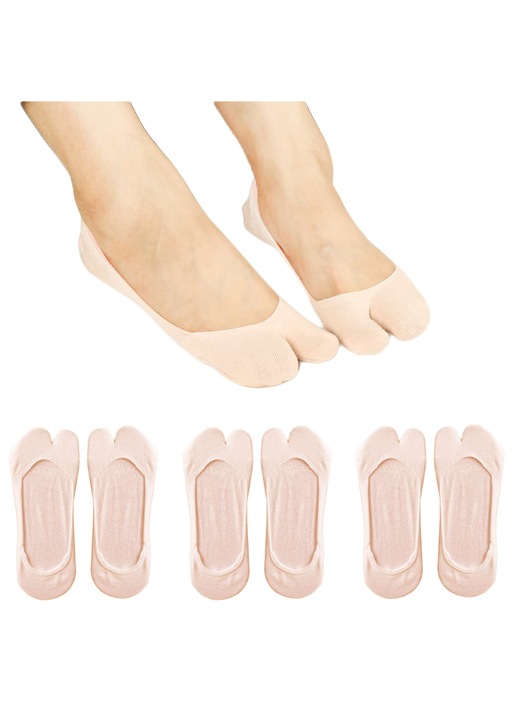 Дамски чорапи TRADERPLUS, комплект от 3 чифта, дизайн с разделени пръсти, розови, размер US 5-7.5