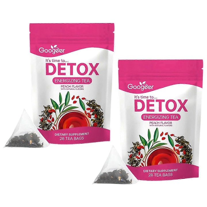 Ceai detoxifiant pentru slabire, 28 plicuri, 2 pungi, multicolor