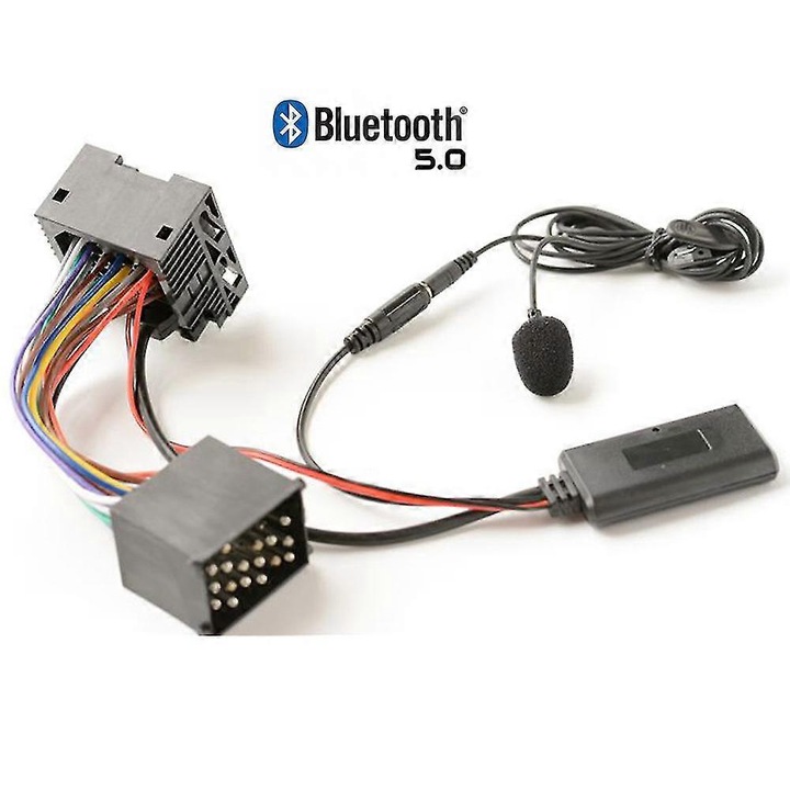 Bluetooth audio adapter mikrofonnal BMW, MINI, Land Rover modellekhez, 18,5 cm, fekete, 1 db