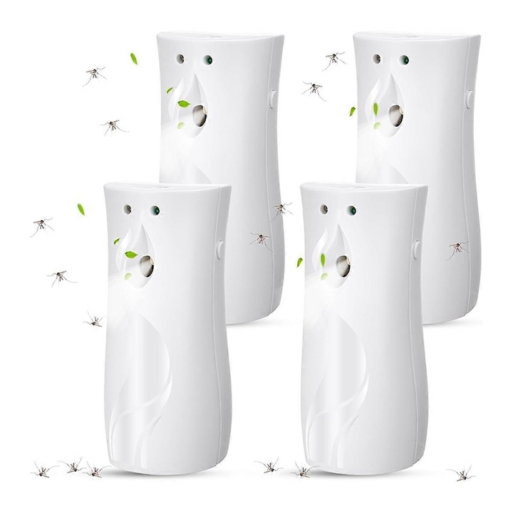 Set 4 Dispenser Automate Spray Insecte Zburatoare, Alb, 19x8cm
