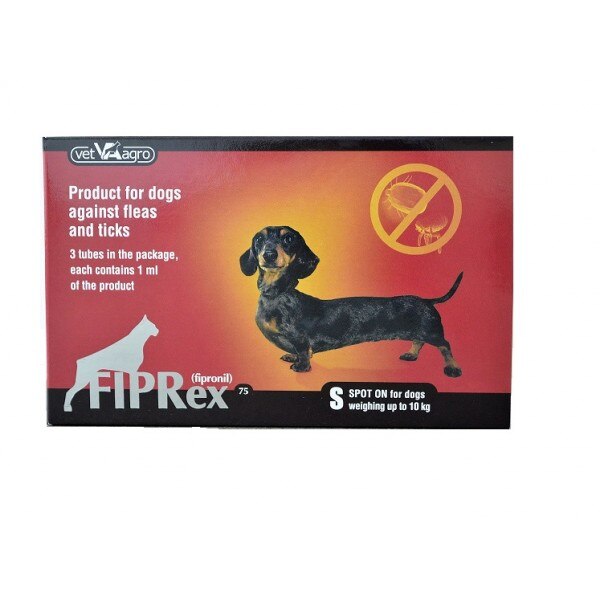 Pipeta antiparazitara caini 2-10 kg Fiprex S, cutie cu 3 pipete