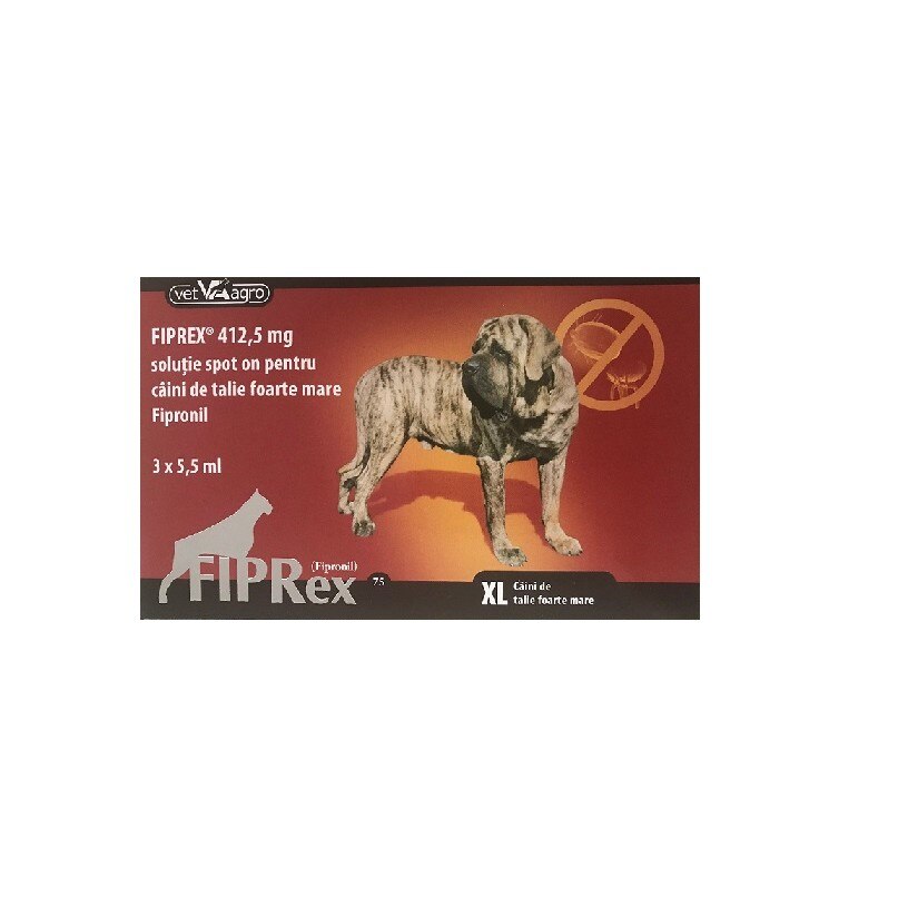 Pipeta antiparazitara Fiprex XL, caini 40-60 kg, cutie cu 3 pipete