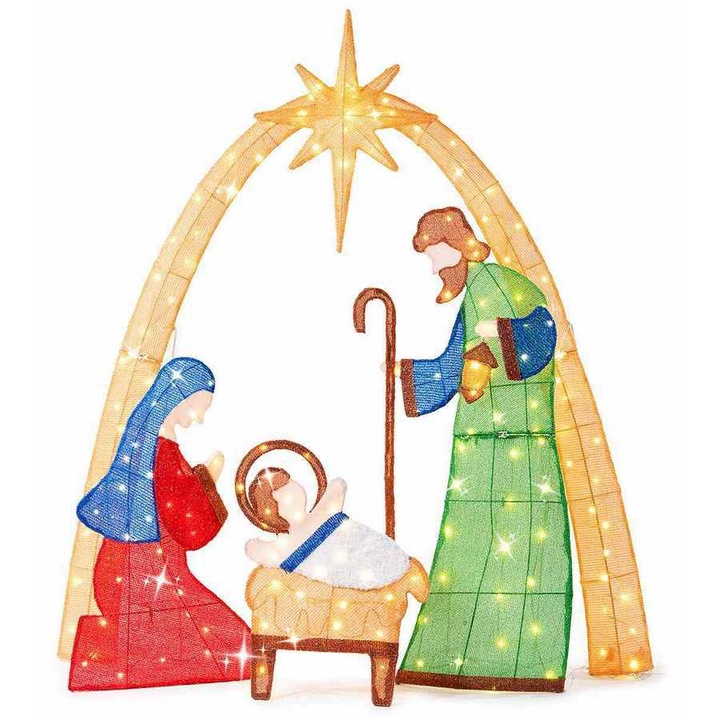Decoratiune Nasterea Domnului cm 120x30x145 H