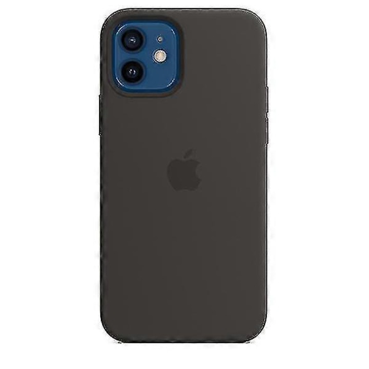 Husa telefon din silicon pentru iPhone 12 si 12 Pro MAX, neagra, anti-soc, cu Magsafe