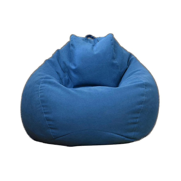 Husa pentru scaun bean bag, verde, 90x110cm, material bumbac si in, design cu fermoar ascuns, pentru adulti si copii