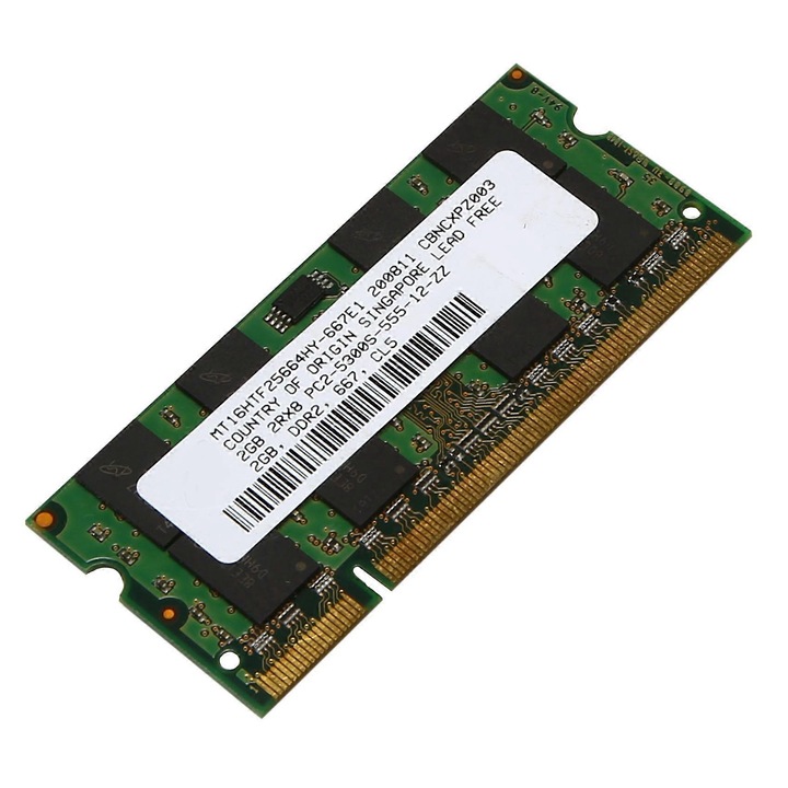 Памет DDR2 SODIMM 2GB 667Mhz 200PIN зелена 7x3см