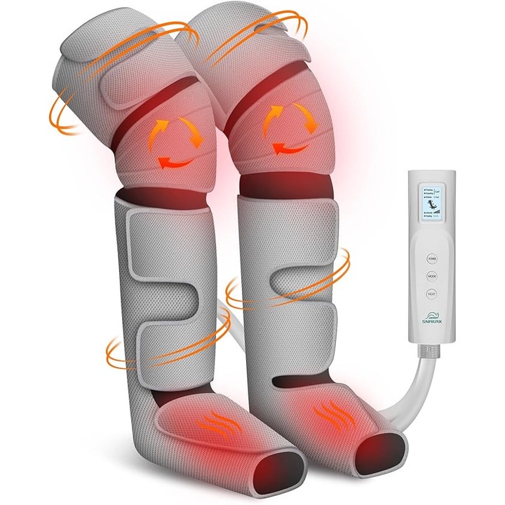 Snailax 547G Aparat de Masaj pentru Picioare cu Incalzire, Masaj pentru Gambe si Genunchi cu Compresie, Shiatsu si Framantare, 9 Combinatii de Masaj si 3 Setari de Incalzire