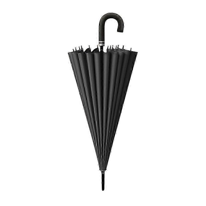 Мъжки чадър, 24 спици, ветроустойчив, черен, 85см, комплект от 2 броя