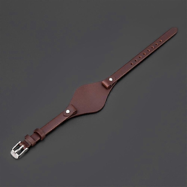 Curea de ceas din piele naturala, cu catarama din otel, 8mm, 210mm, pentru Fossil, maro