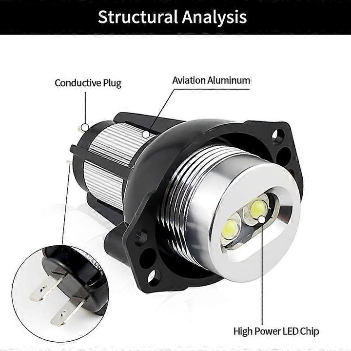 LED крушки Angel Eyes за BMW E90 E91 3 Серия, комплект 2 бр., бяла 6000K, 10W