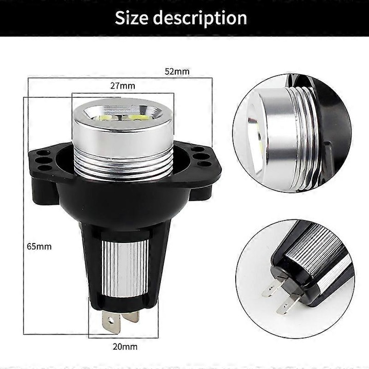 LED Angel Eyes крушки за BMW E90 E91 3 Серия, 2 броя, бял, 10W