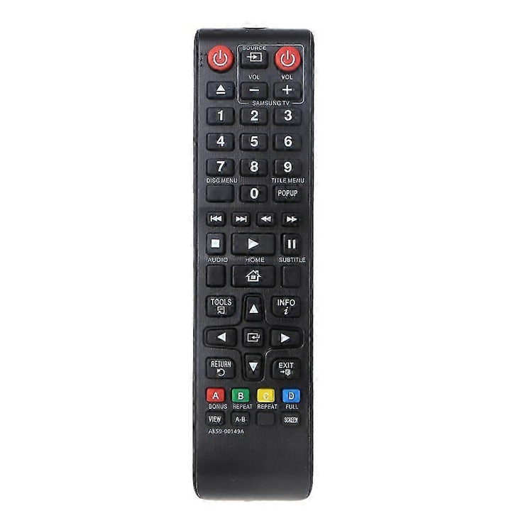 Távirányító Blu-ray lejátszóhoz, AK59-00149A modell, fekete, méretek 175x44x22mm