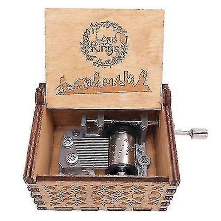 Cutie muzicala din lemn cu tema Lord Of The Rings, 18 note, 6.4x5.2x4.2cm