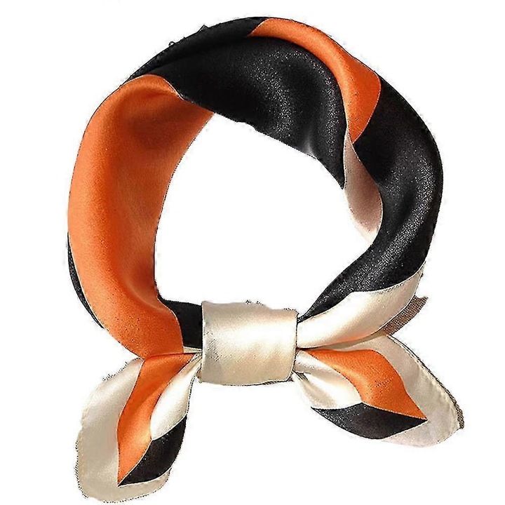 Esarfa satinata patrata medie, eleganta, pentru femei, multicolora