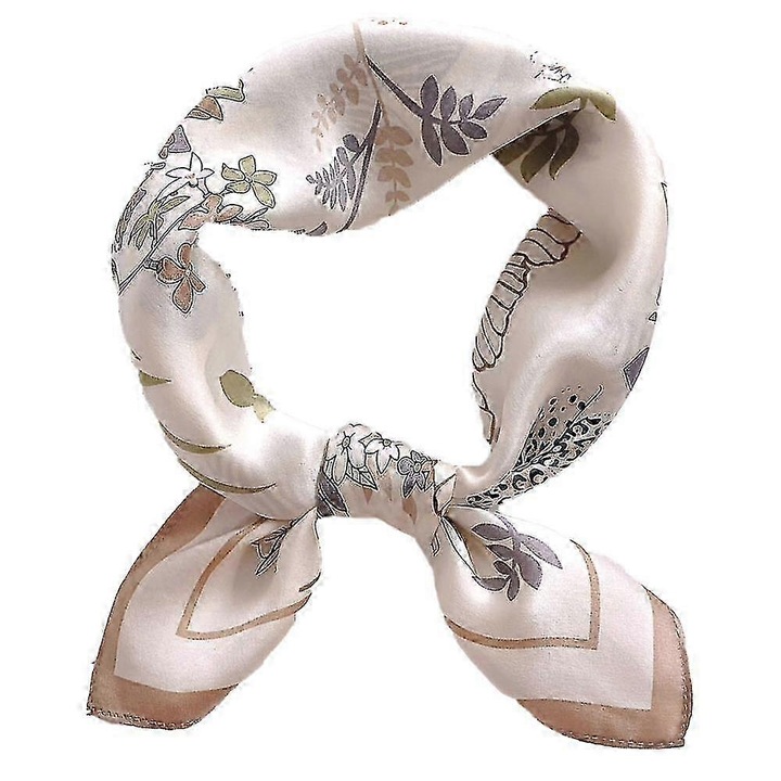 Esarfa satinata patrata medie, eleganta, pentru femei, multicolora