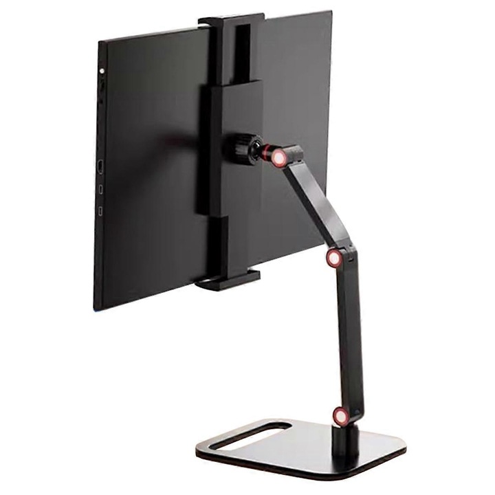 Suport monitor portabil din metal, ajustabil, pentru tablete, 17.3 inch, negru