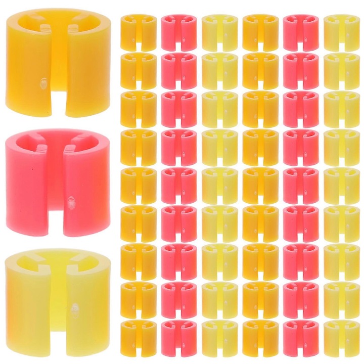 Set 300 etichete pentru umerase, plastic, culori asortate, 1.20x1.20x1.00cm