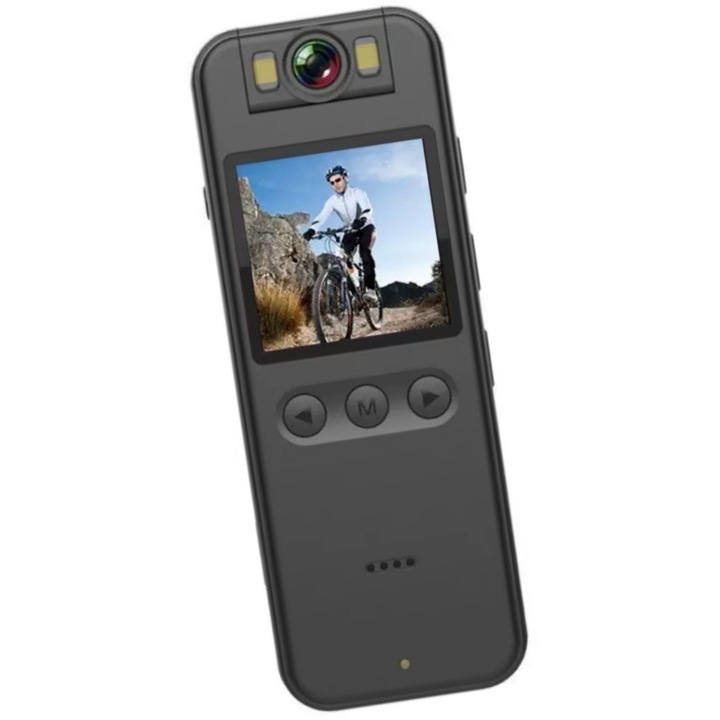 Спортна камера, 4MP Ultra HD с въртене на 180° WI-FI и широкоъгълен обектив 140° – Преносима мултифункционална камера, идеална за безопасност и наблюдение, Компактна и преносима, Широка визия, Против трептене и вибрации