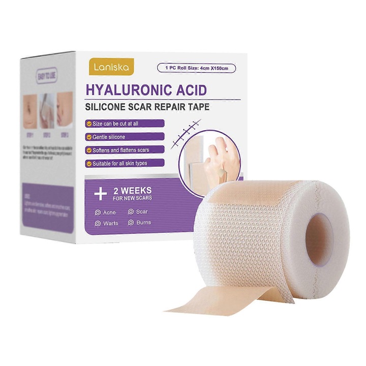 Plasturi pentru cicatrici, 1/2/3 role, design taiat, transparent, silicon