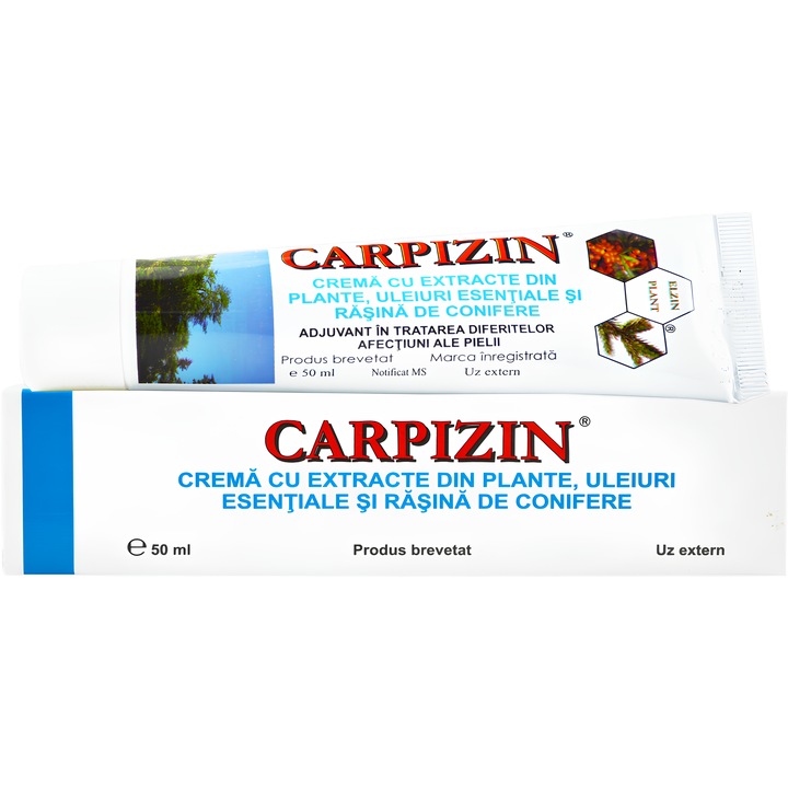 Unguent regenerant pentru rani persistente, psoriazis, acnee, negi si bataturi, cu extracte din plante, esentiale si rasina conifere, 50ml, Carpizin