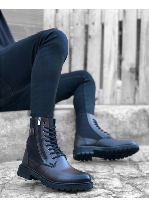 Férfi bakancs, Műbőr, Base, 362656, Fekete, 41