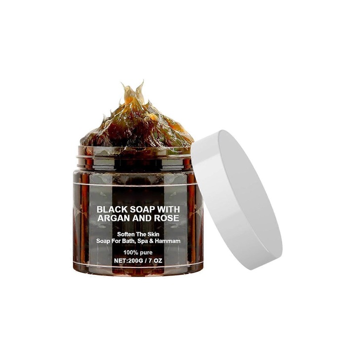 Sapun de baie Marocan, 1 buc, curatare delicata, hidratare, negru