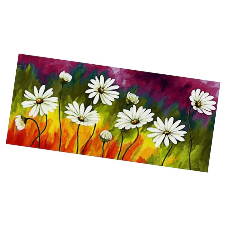 Set de broderie cu diamante 5d, Model floral, 50x110 cm, Multicolor, Full Drill Diamond Arts Pictura prin numar Kituri pentru adulti, DIY Pictura Diamond Dot Arts Artizanat pentru decor de perete acasa