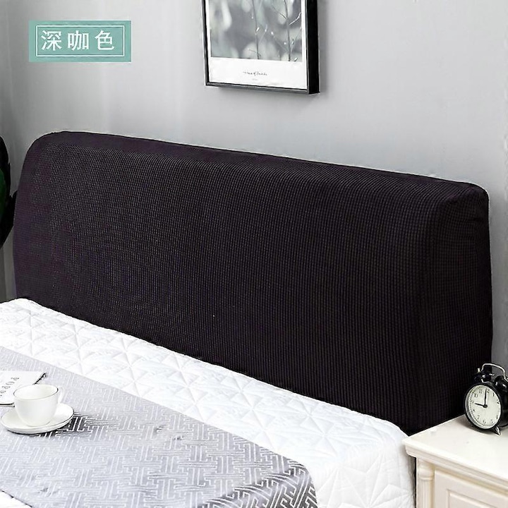 Husa pentru tablie pat, elastica, negru, 120cm, set de protectie decorativa