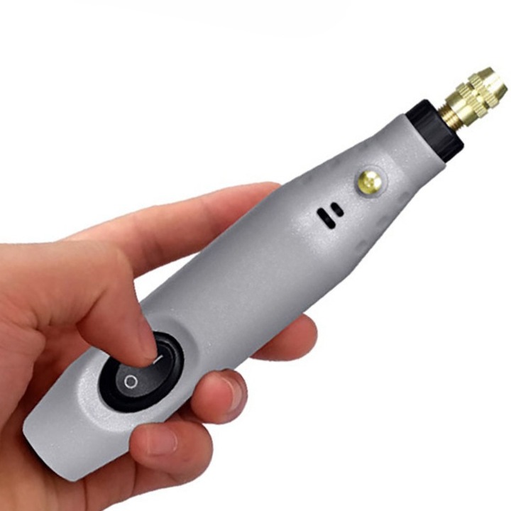 Minibormasina cu accesorii si alimentator 230V AC Trusa de scule rotative fara fir, set de mini burghiu si polizor electric, masina de lustruit reincarcabila multifunctionala pentru gravare, slefuire, taiere