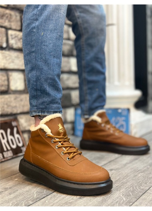 Férfi csizma, Ökológiai bőr, Base, 407101, Barna